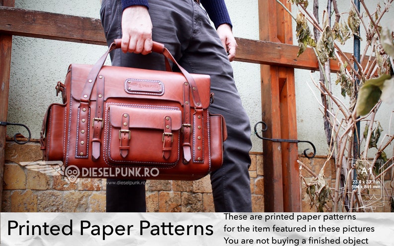 Bag Pattern Printed Paper Patterns Leather DIY Explorer | Etsy