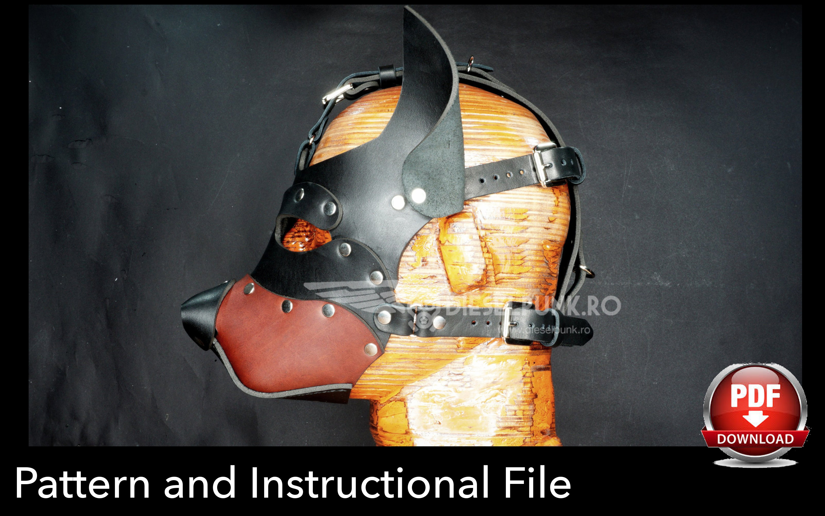 Dog Mask Pattern DIY Mask Pdf Download Pup Hood Pattern Etsy Canada