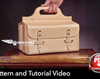 Modèle de sac à outils en cuir - Téléchargement pdf - DIY en cuir - Sac à outils - Tutoriel vidéo