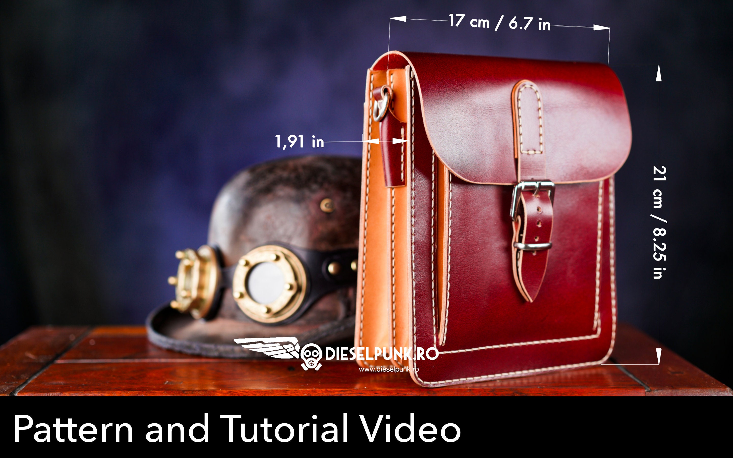 EDC Bag Pattern Leather Bag DIY Pdf Download EDC Bag Video Tutorial