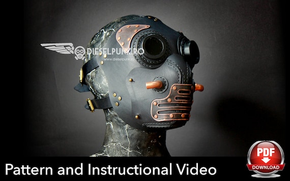 Steampunk Mask Pattern - DIY Mask - Pdf Download - Video Tutorial