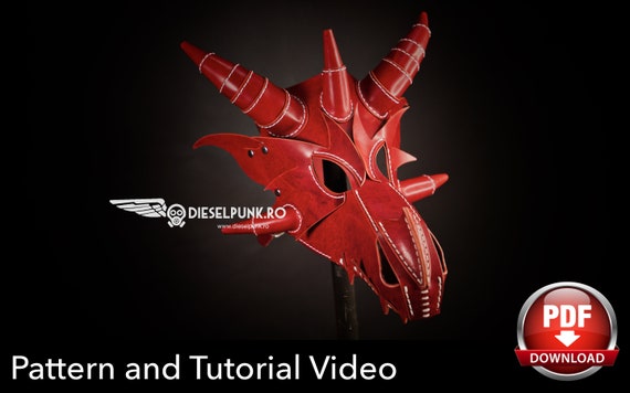 Dragon Mask Pattern Set - DIY Pattern - Pdf Download - Video Tutorial