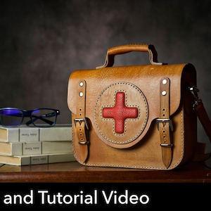 Medical Bag Pattern: Leather Messenger Template (PDF) with Video Tutorial