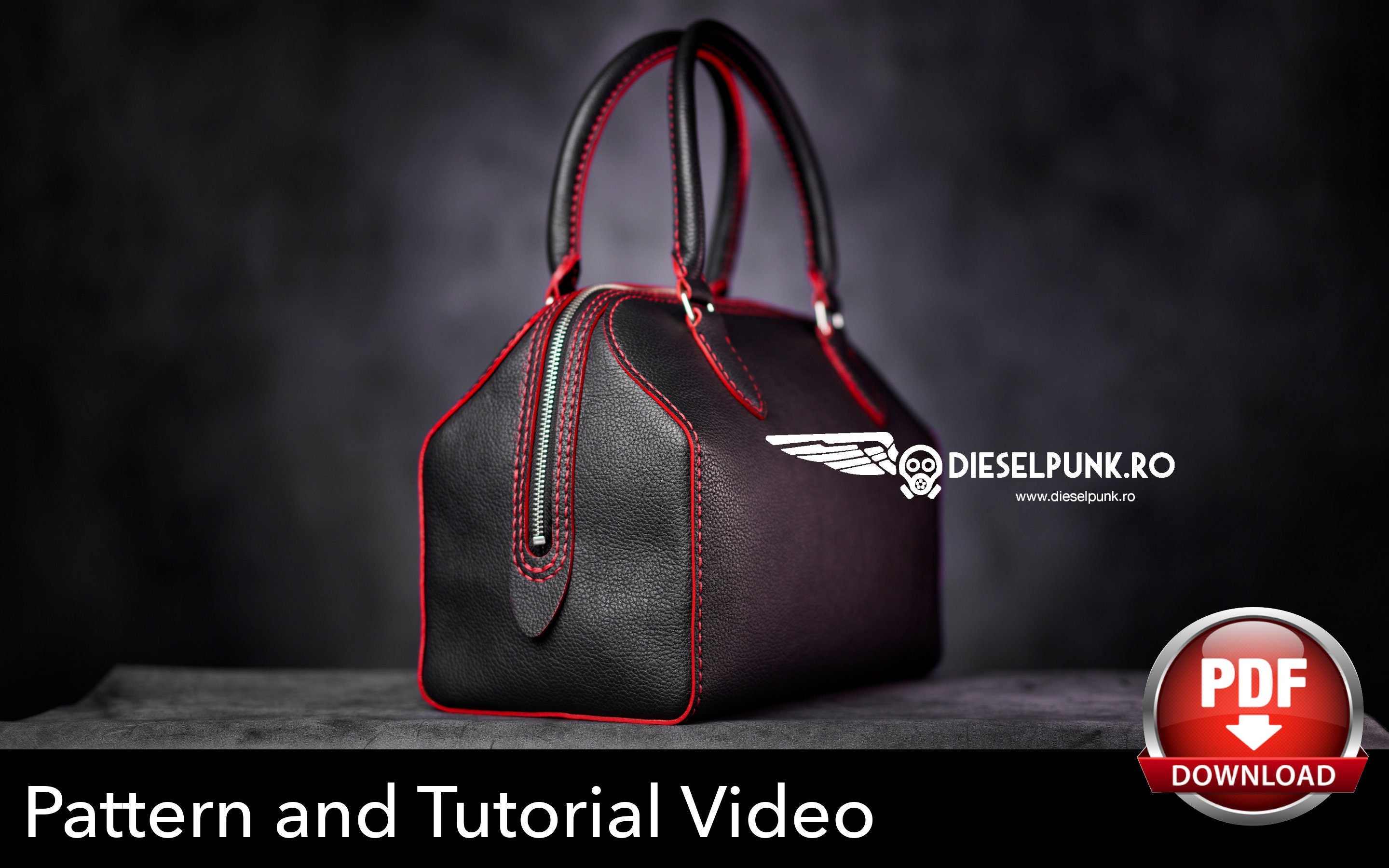 Bag Pattern - Leather DIY - Pdf Download - Boston Bag - Video Tutorial