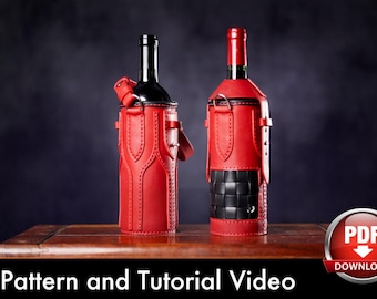 Wine Bottle Holder Pattern: Leather DIY Template - PDF Download