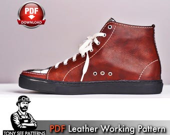 DIY Leder Sneakers: Hoher Schuh Schnittmuster (Instant PDF Download)