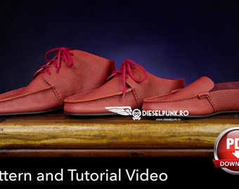 Moccasins Pattern - Shoe Templates - Leather DIY - Pdf Download - Loafers pattern - Video Tutorial