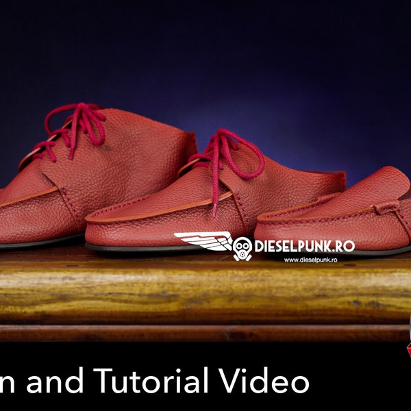 Mokassins Schnittmuster - Schuhvorlagen - Leder DIY - Pdf Download - Loafers Schnittmuster - Video Anleitung