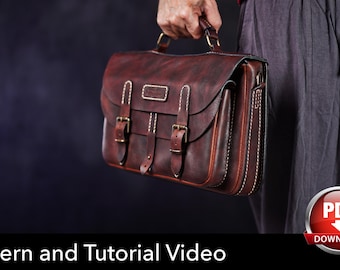 Gentleman Explorer Briefcase Pattern: Leather Laptop Satchel (PDF Download)