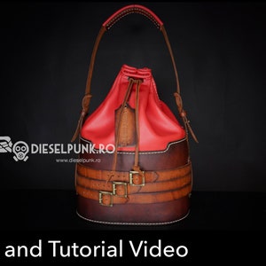 Bucket Bag Schnittmuster - Leder DIY - Pdf Download - Video Anleitung
