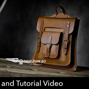 Backpack Pattern - Leather Backpack Template - Pdf Download - Leather Pattern - DieselpunkRo Pattern - Video Tutorial