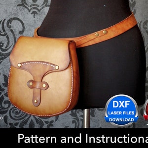 Bag Pattern - Pdf Download - Hip Bag - Leather DIY - Video Tutorial