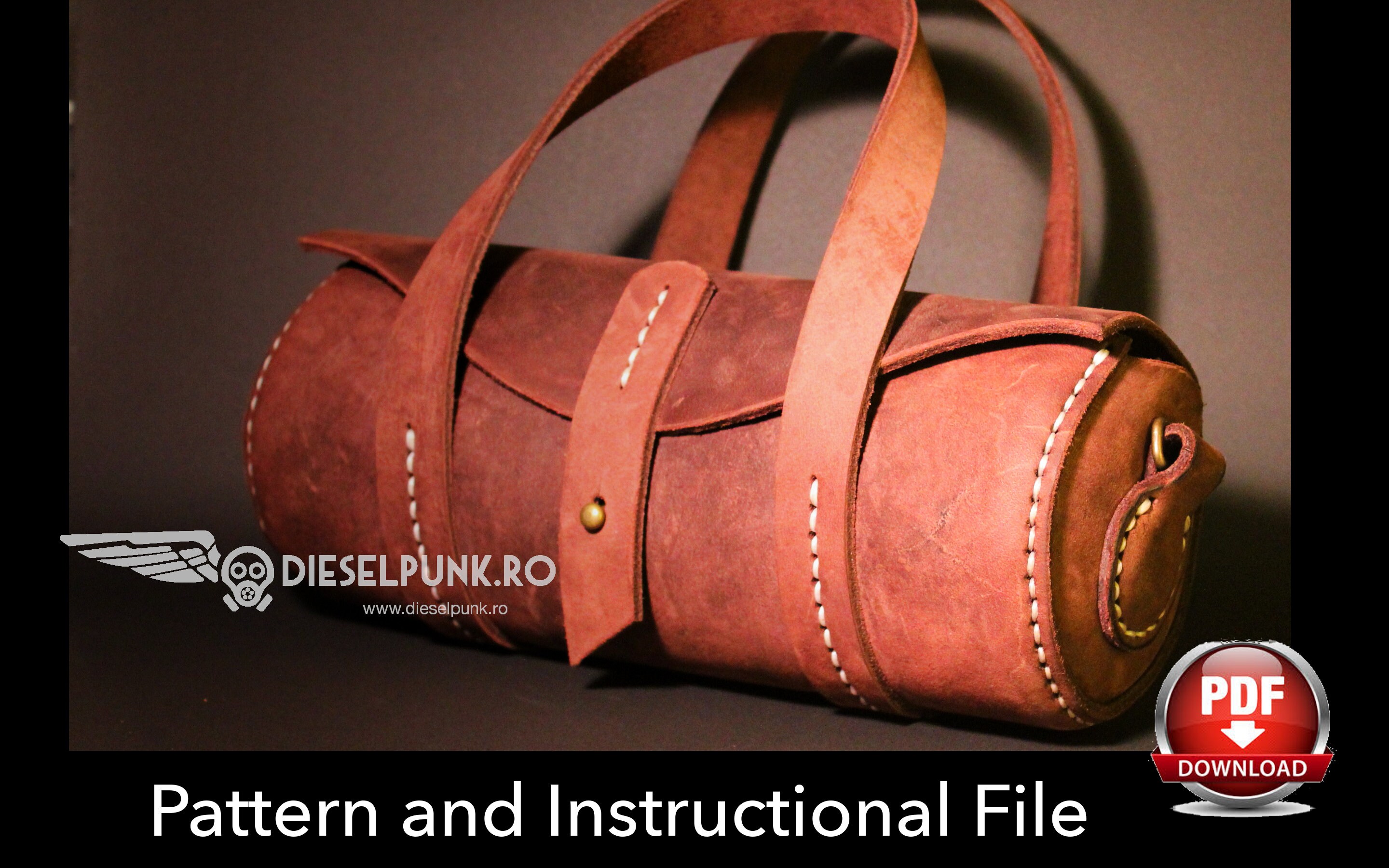 Round Leather Bag Pattern Leather DIY Pdf Download Boules Bag