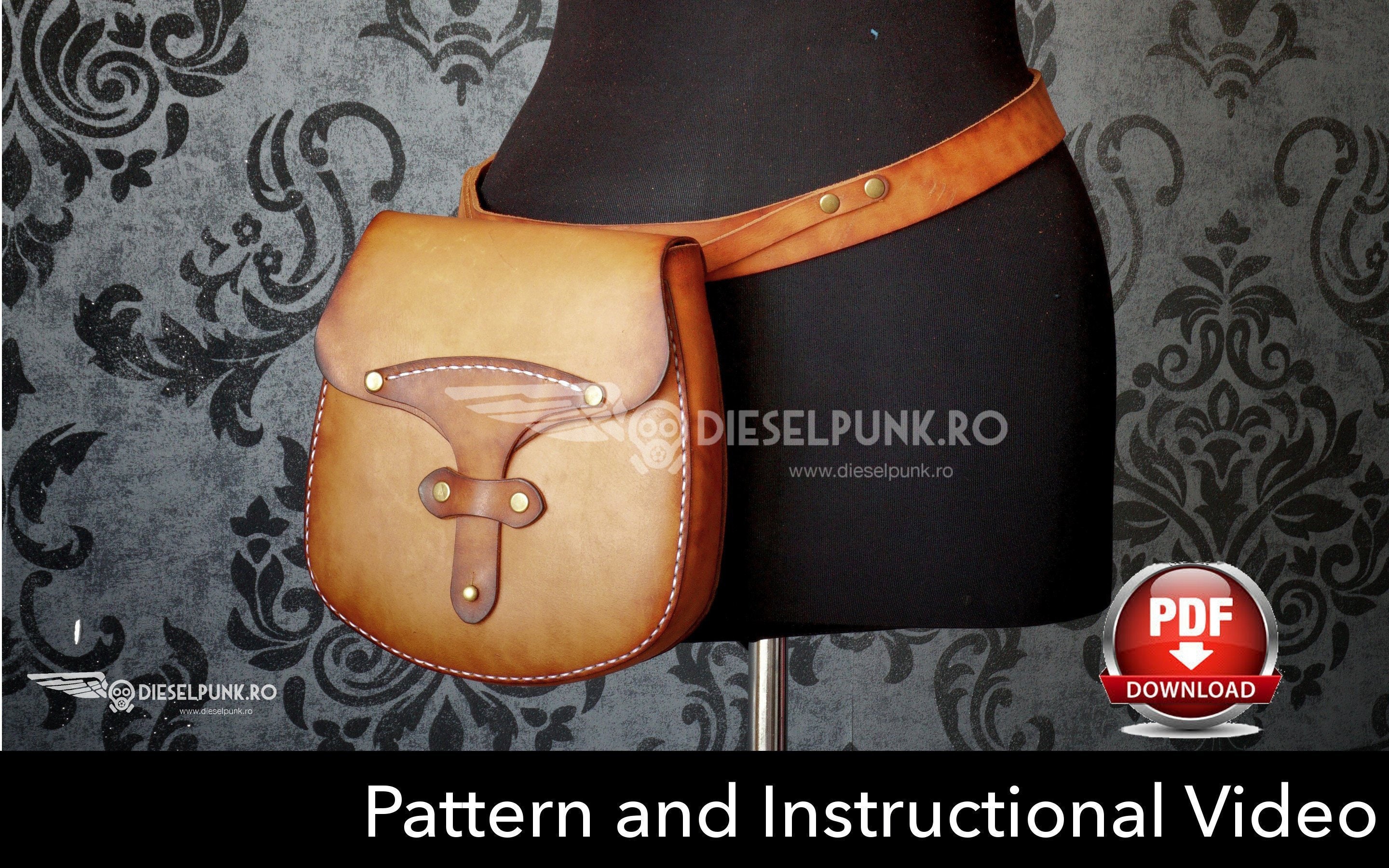 Bag Pattern Pdf Download Hip Bag Leather Diy Video Tutorial