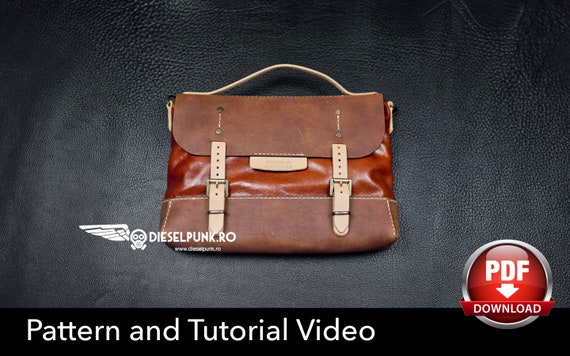 Messenger Bag - Leather DIY - Pdf Download - Laptop Bag Pattern - Video Tutorial