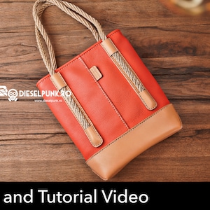 Mönster för tygväska: Läder DIY-mall - PDF-nedladdning