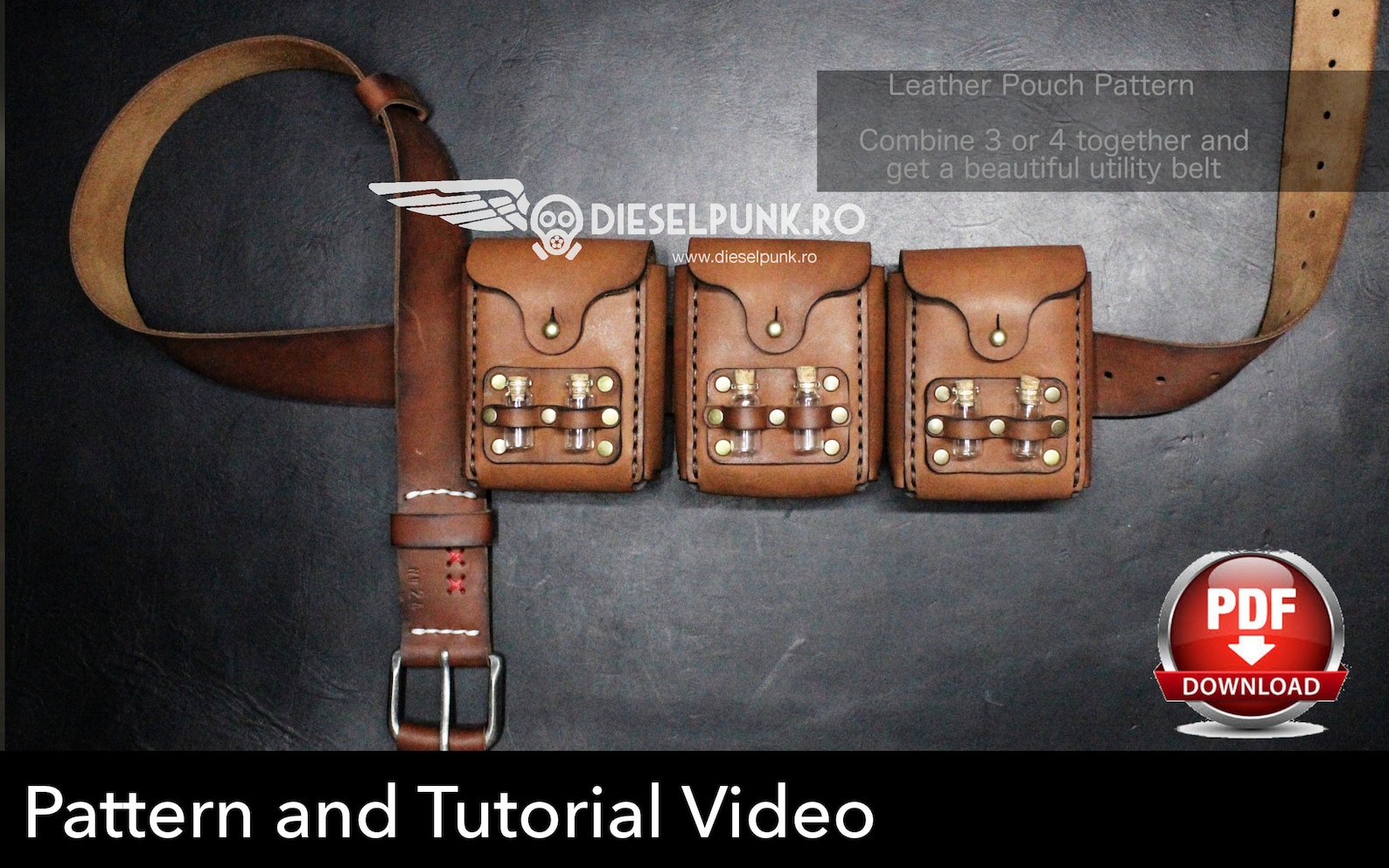 Leather Pouch Pattern Set Leather DIY Pdf Download Video - Etsy