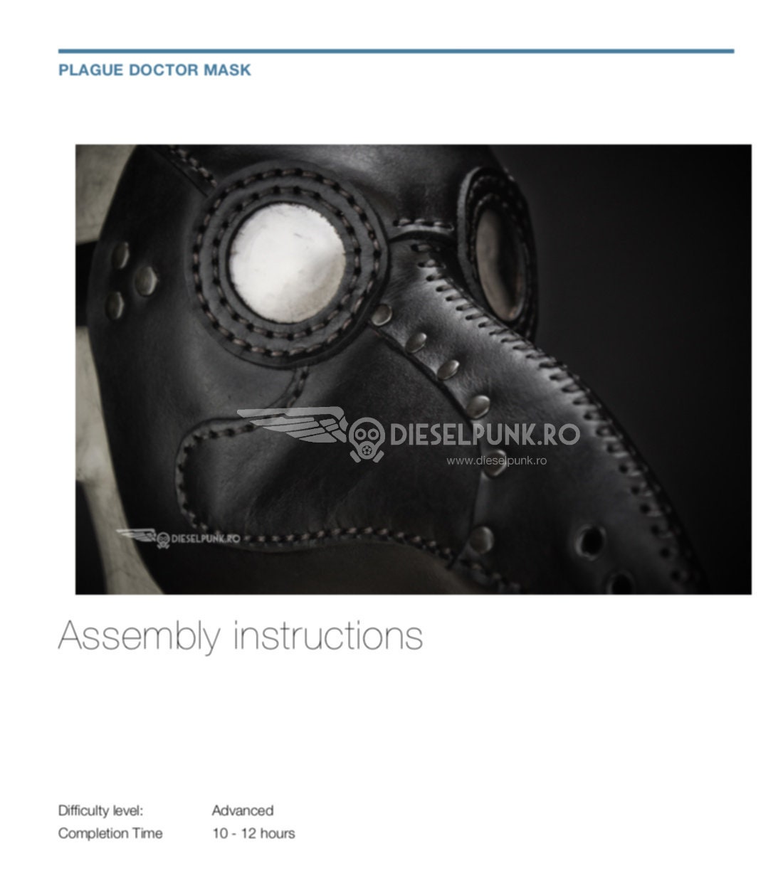 Plague Doctor Mask Pattern - DIY Pattern - Pdf Download - Video Tutorial