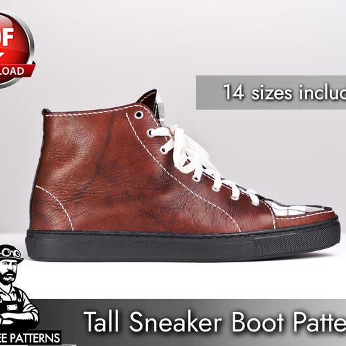Tall Leather Sneaker Boot Pattern: DIY Ankle-High Template (PDF + Video)