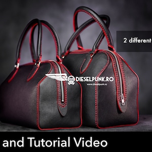 Boston Bag Pattern: Leather Duffle Template (PDF) With Video Tutorial ...
