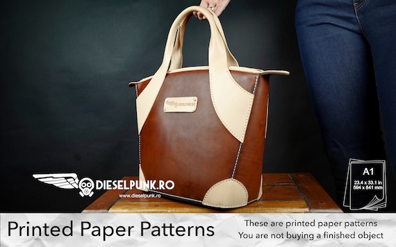 Leather Bag Pattern - Printed Paper Patterns - Leather DIY - The Monte Carlo Bag - Video Tutorial