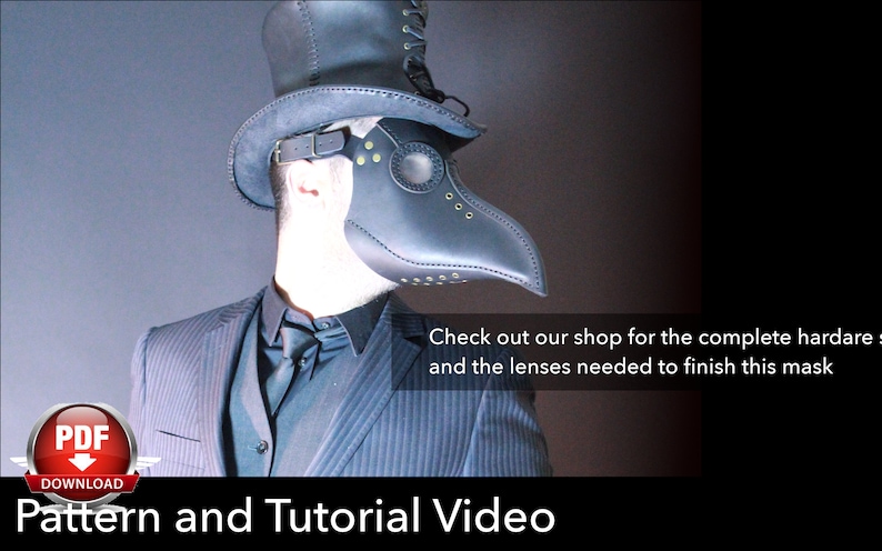 Plague Doctor Mask Pattern Pdf Download Video Tutorial image 5