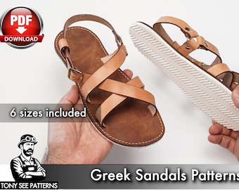 Greek Sandals Pattern: Leather DIY Template (PDF) with Video Tutorial