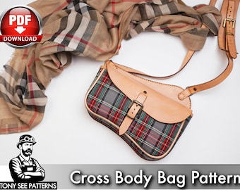 Crossbody Bag Pattern: Leather Saddle Style (PDF + Video Tutorial)