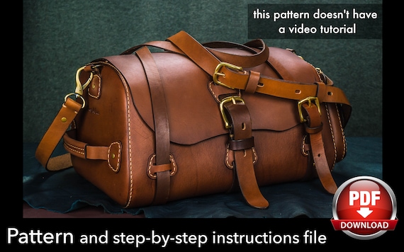 Bag Pattern - Leather DIY - Pdf Download - Carry on Bag Pattern