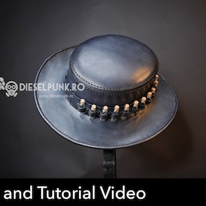 Leather Hat PATTERN - DIY Hat - Pdf Download - VIDEO tutorial