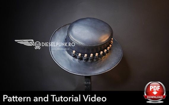 Leather Hat PATTERN - DIY Hat - Pdf Download - VIDEO tutorial