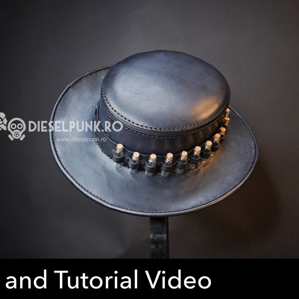 Leather Hat PATTERN - DIY Hat - Pdf Download - VIDEO tutorial