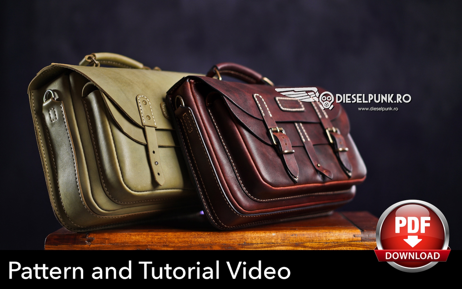 Briefcase Bag Pattern Leather DIY Pdf Download Leather Etsy