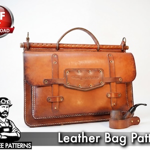 Schnittmuster für eine Aktentasche für Führungskräfte: Vorlage für eine Laptoptasche aus Leder (PDF) mit Videoanleitung