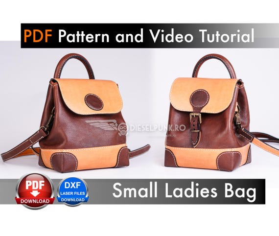 Ladies Bag Pattern - Leather Bag Template - Pdf Download - Leather Pattern - DieselpunkRo Pattern - Video Tutorial
