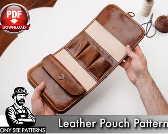 Leder Reisebeutel Muster PDF, DIY Nähvorlage für Organizer Tasche, Leder handgefertigtes Accessoire