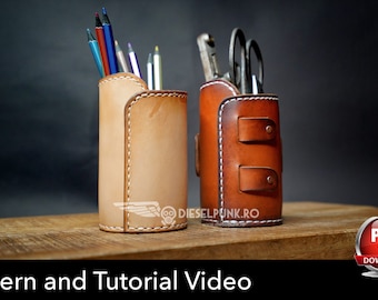 Leather Cup Pattern - Leather DIY - Pdf Download  - Video Tutorial