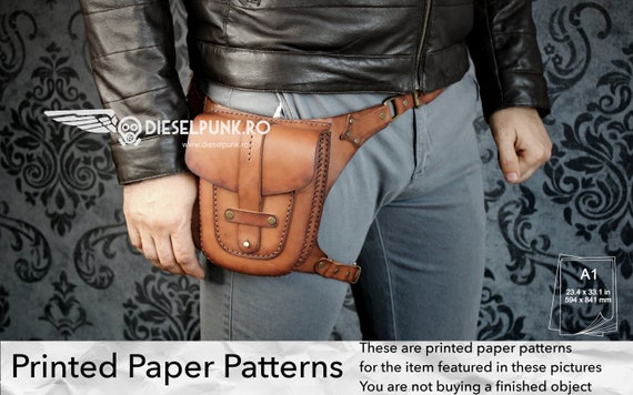 Hip Bag Pattern - Printed Paper Patterns - Leather DIY - Hip Bag - Video Tutorial