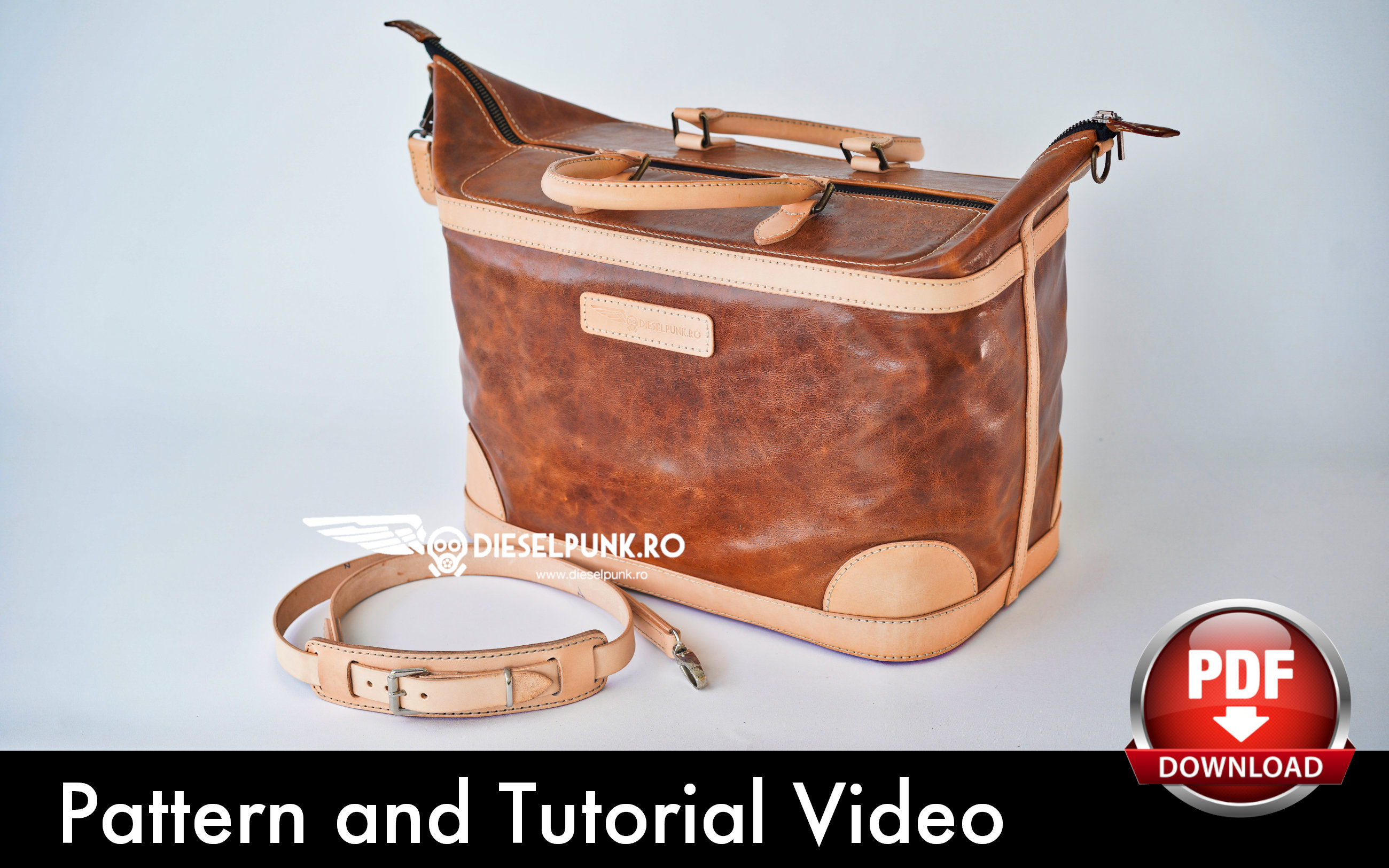 How to Make a Leather Travel Bag DIY- Tutorial and Pattern Download 