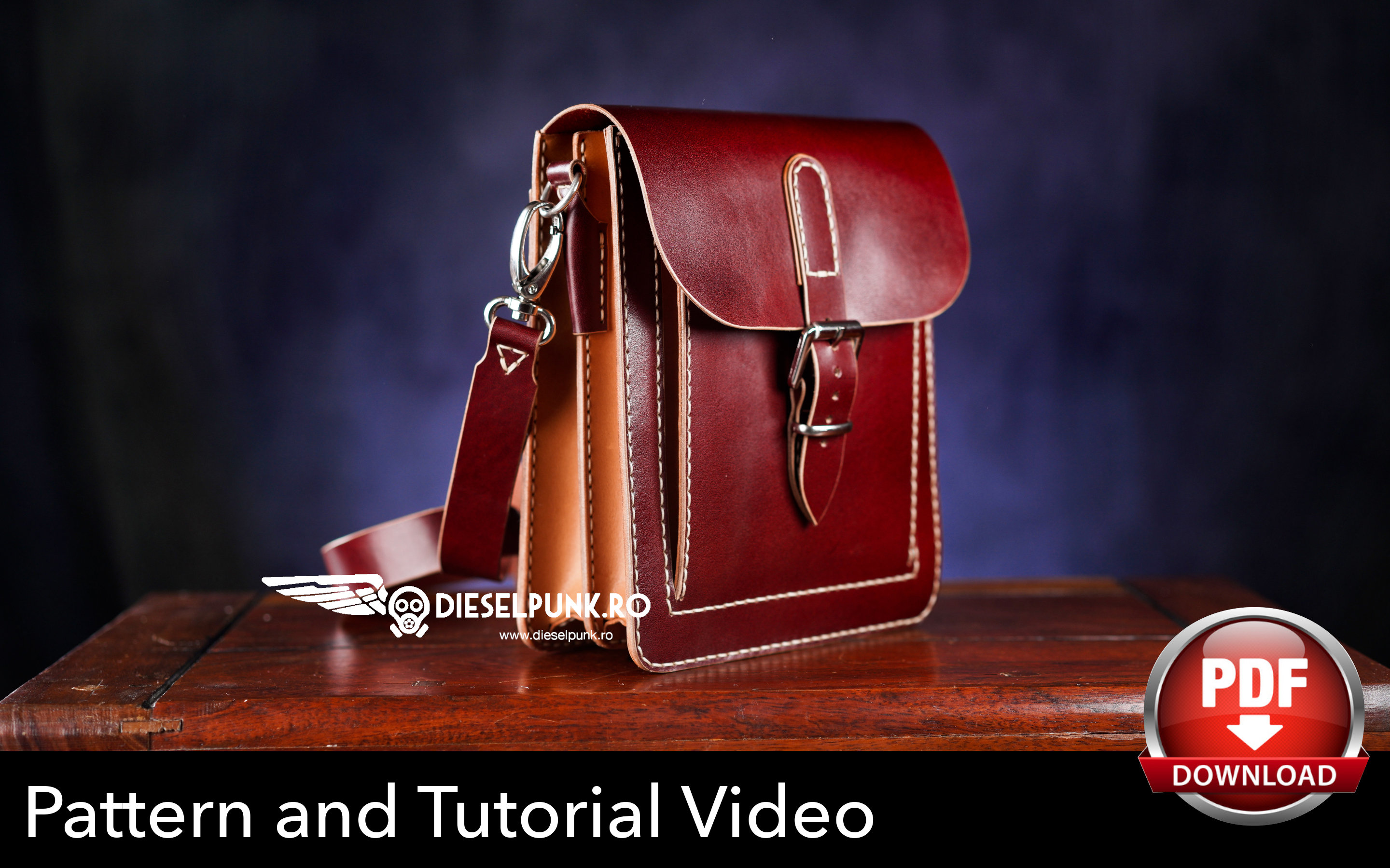 EDC Bag Pattern Leather Bag DIY Pdf Download EDC Bag Video Tutorial