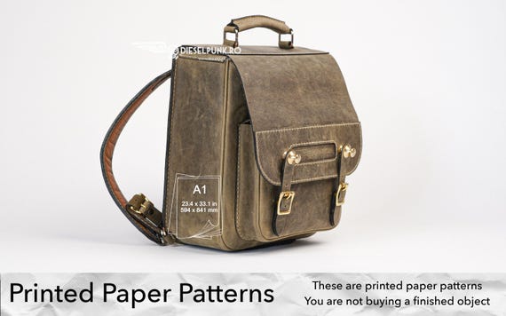 Backpack Pattern - Printed Paper Patterns - Leather DIY - School Backpack - Video Tutorial