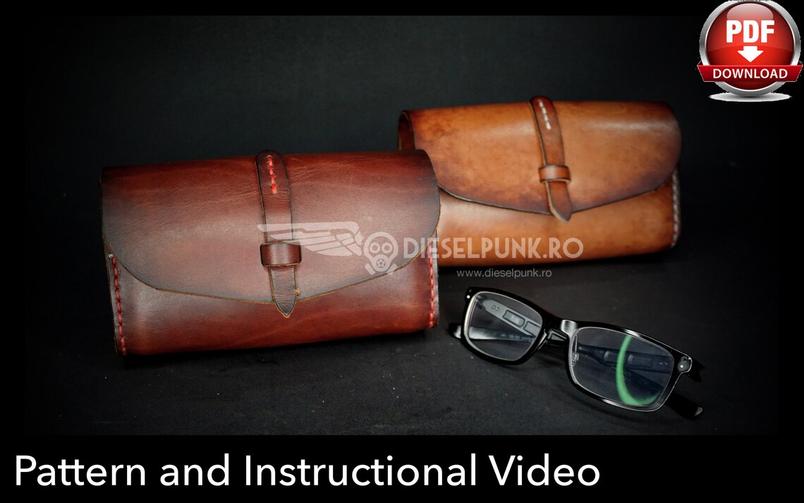 Pipe Case Pattern Leather DIY Pdf Download Glasses Case Etsy