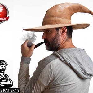 Leder Zauberhut Schnittmuster, Hexen Stil (PDF mit Video Anleitung)