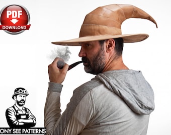 Leather Wizard Hat Pattern, Witch Style (PDF with Video Tutorial)