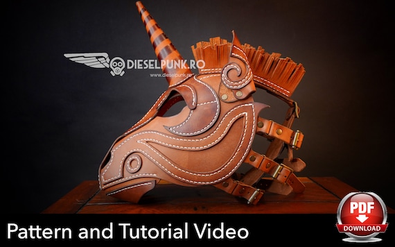 Unicorn Mask Pattern - DIY Mask - Pdf Download - Pony Hood Pattern - Halloween Mask DIY