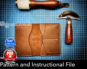 Patrón de funda para pasaporte - Cuero DIY - Descargar PDF - Plantilla de funda para pasaporte