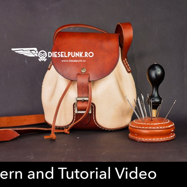 Ladies Bag Pattern - Bag Pattern - Leather DIY - Pdf Download - Leather Purse - Video Tutorial