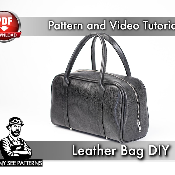 Patrón de bolso de cuero: Proyecto de bricolaje en cuero (PDF instantáneo)