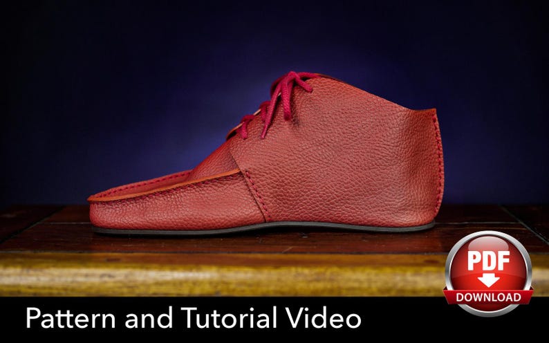 Leather Moccasins Pattern: DIY Loafers Template (PDF) with Video Tutorial image 4