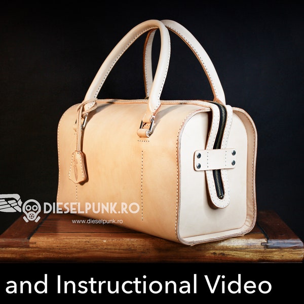 Patron de sac - Cuir DIY - Téléchargement pdf - Sac week-end - Tutoriel vidéo